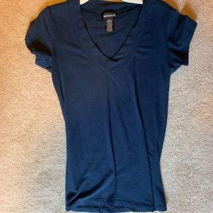 blue v-neck